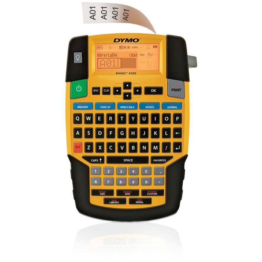 3501170955994 - DYMO Rhino 4200 Industrieller Etikettendrucker | QWERTZ-Tastatur & zeitsparende Hotkeys | Langlebiger Etikettendrucker für Baustellen und anspruchsvolle Etikettieraufträge