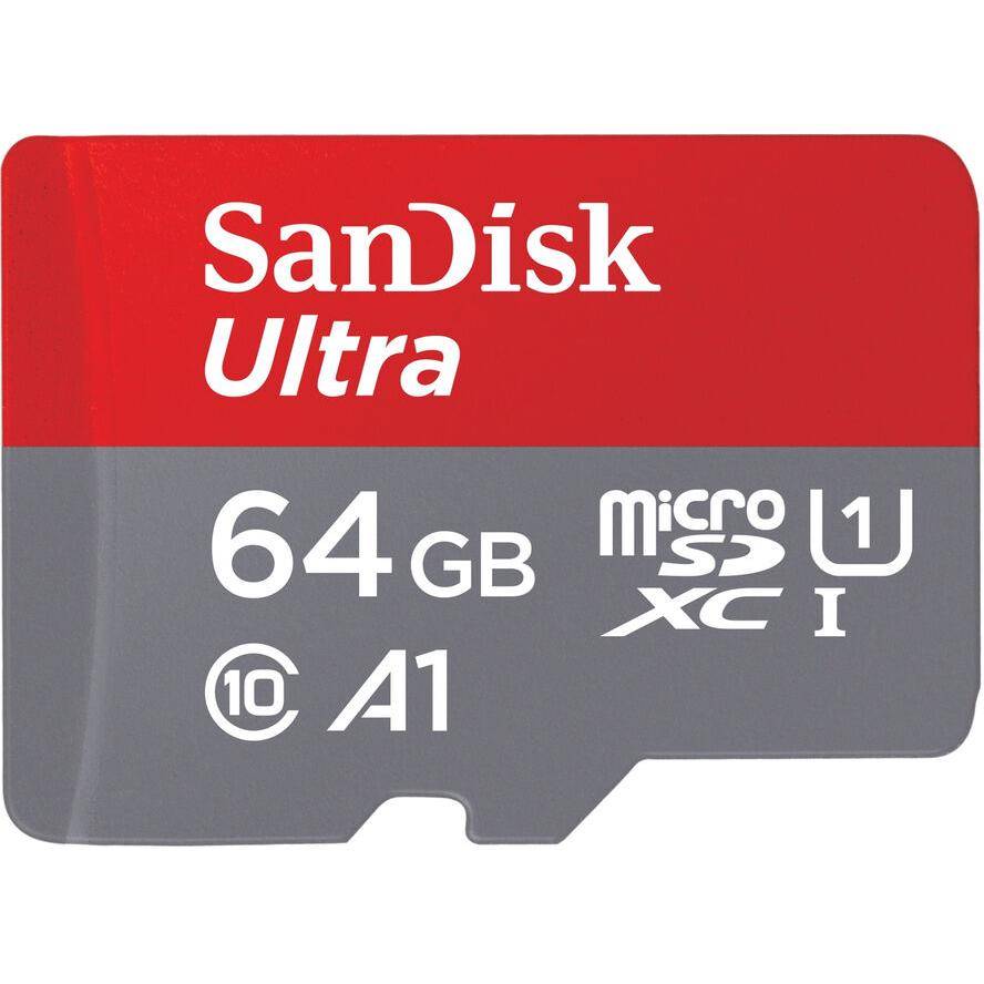 0619659200039 - SanDisk Ultra - Flash-Speicherkarte (microSDXC-an-SD-Adapter inbegriffen) - 64 GB - A1   UHS-I U1   Class10 - microSDXC UHS-I