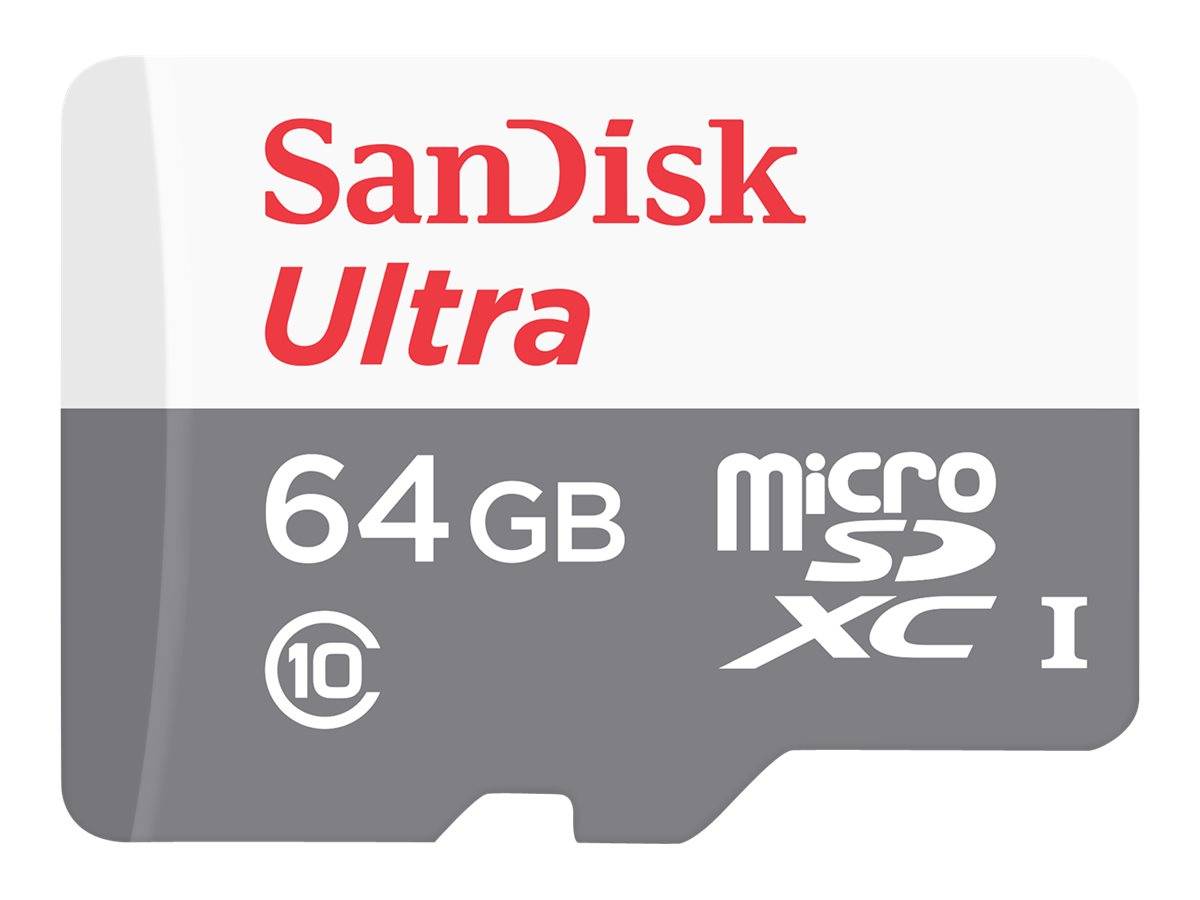 SD MicroSD Card 64GB SanDisk Ultra Class 10 inkl. Adapter - SDSQUNR-064G-GN3MA