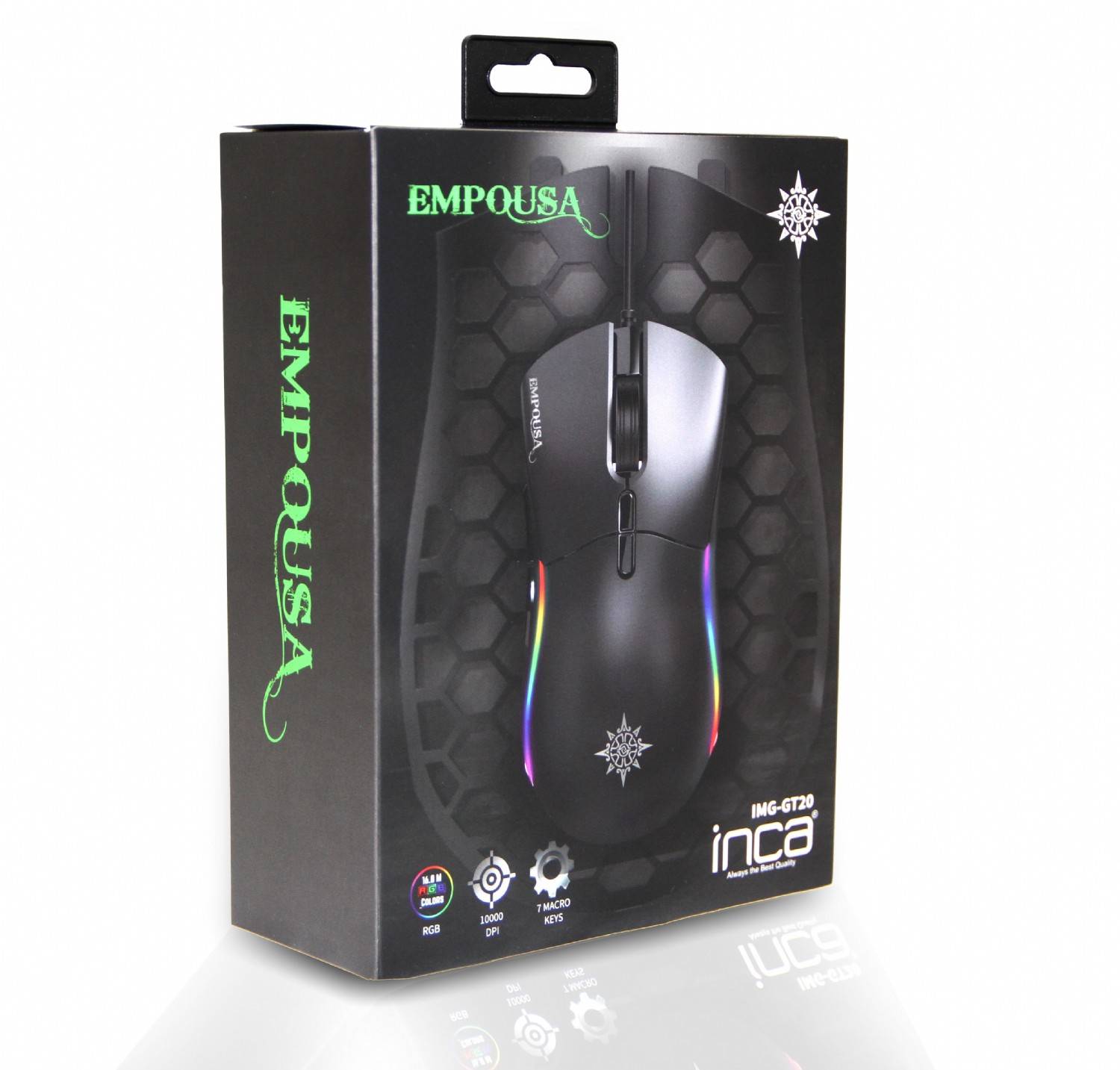 INCA Gaming Maus IMG-GT20 10000 DPI, RGB, 7 Tasten, USB, SW retail - IMG-GT20