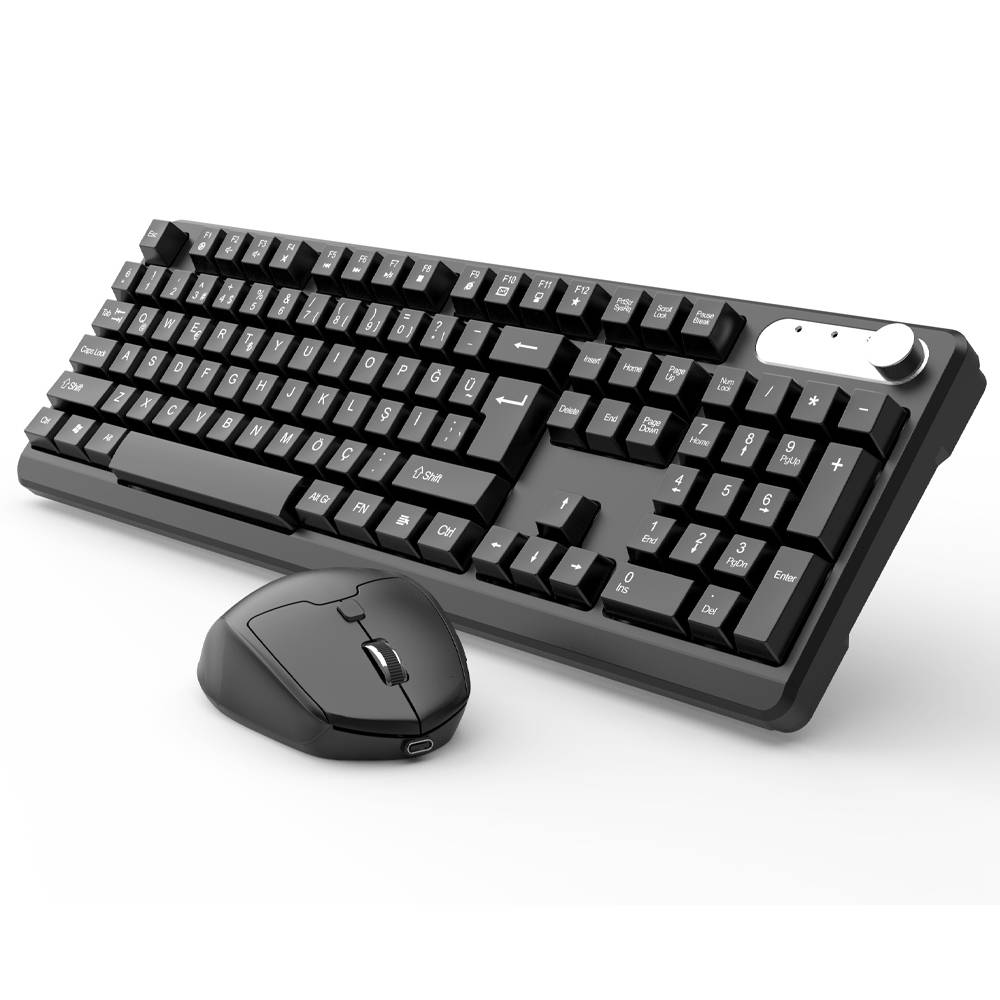 INCA Tastatur IWS-549U   Wireless Set, Büro Design, Akku, SW retail