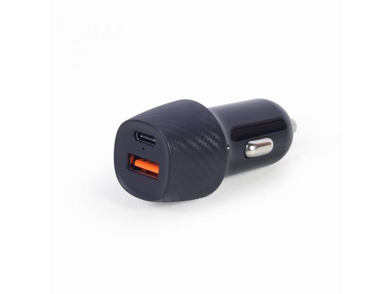 gembird USB-Autoschnellladegerät 2-Port Typ-C PD 18W schwarz