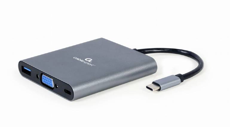 gembird USB Typ-C 6-in-1 Kombi Adapter spacegrau - A-CM-COMBO6-01