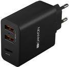 Canyon Wall Charger 2xUSB-A + 1xUSB-C 2.4A/30W PD black retail - CNE-CHA08B