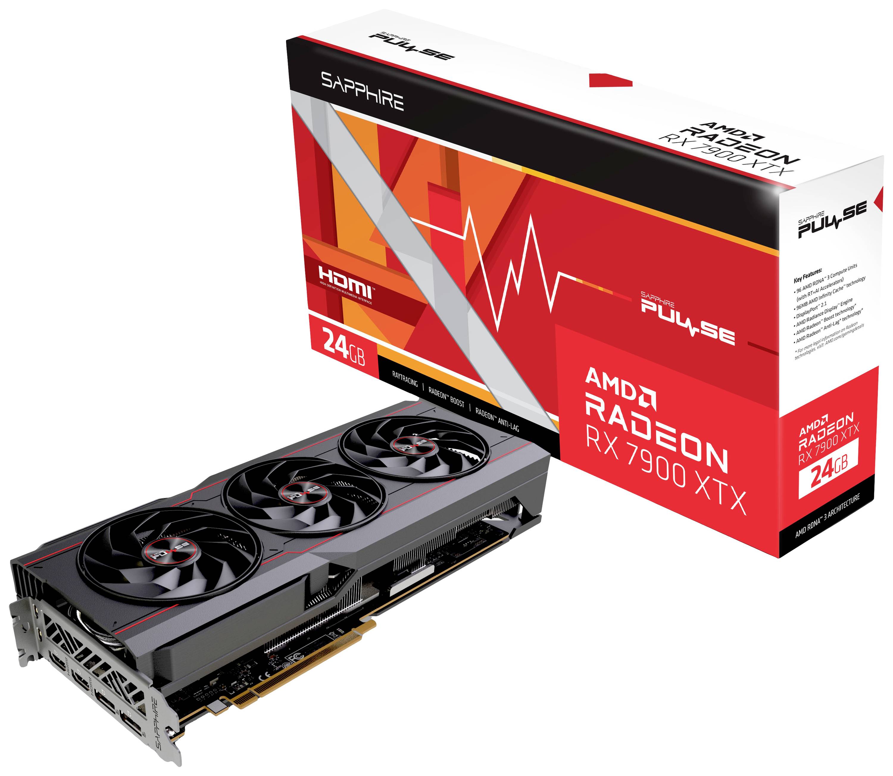 4895106293267 - Grafikkarte AMD Radeon RX 7900 XTX Gaming Pulse Overclocked 24 GB GDDR6-RAM PCIe HDMI® DisplayPort Übertaktet   Overclocked