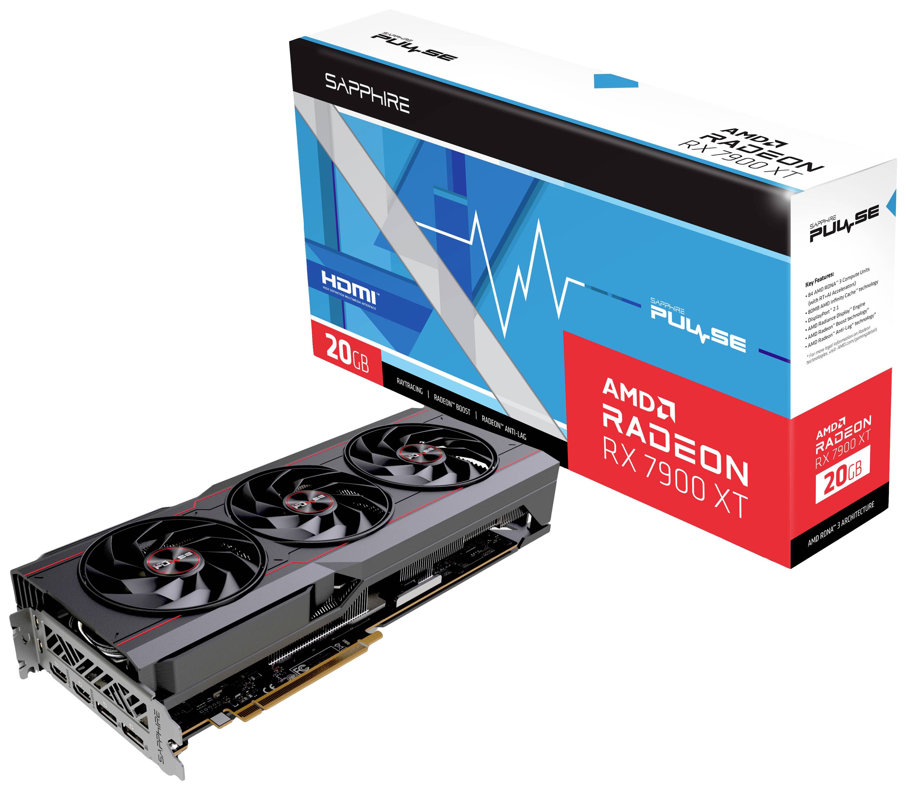 4895106293304 - Grafikkarte AMD Radeon RX 7900 XT Gaming Pulse Overclocked 20 GB GDDR6-RAM PCIe HDMI® DisplayPort Übertaktet   Overclocked