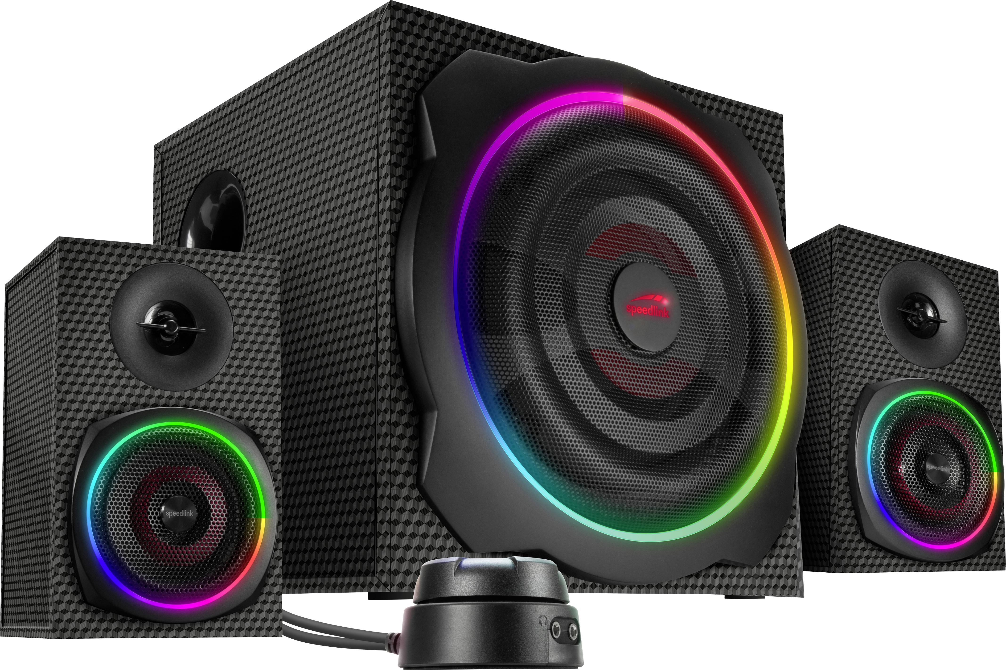 Speedlink Lautsprecher GRAVITY CARBON RGB, 2.1 System, sw retail - SL-830100-BK