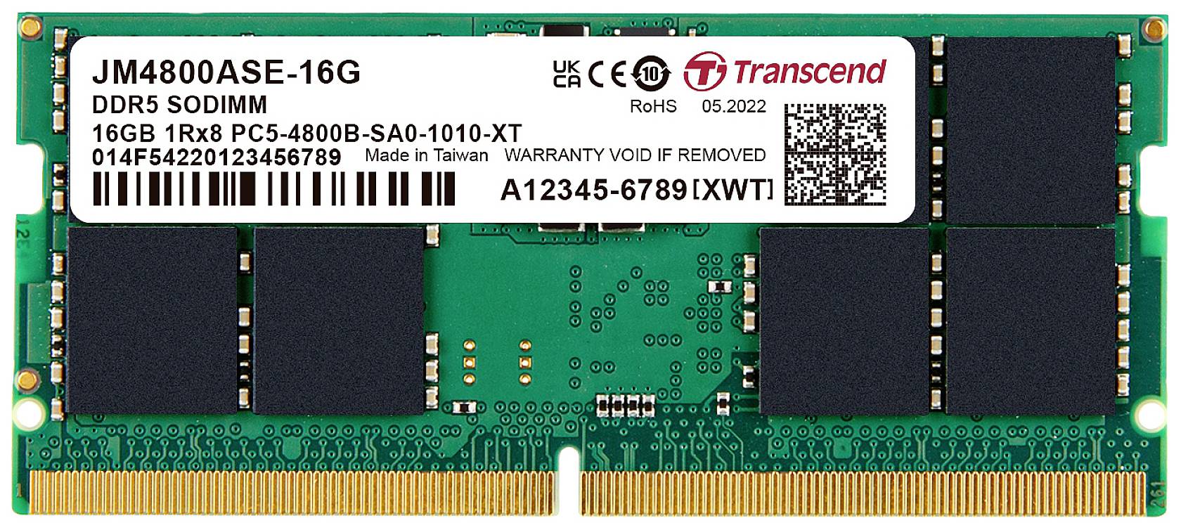 SO DDR5 16GB PC 4800 CL40 Transcend JetRAM, JM4800ASE-16G - JM4800ASE-16G