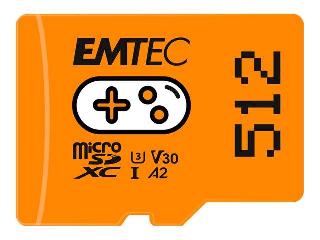 Emtec mSD 512GB UHS I U3 V30 A2 Gaming Orange - ECMSDM512GXCU3G