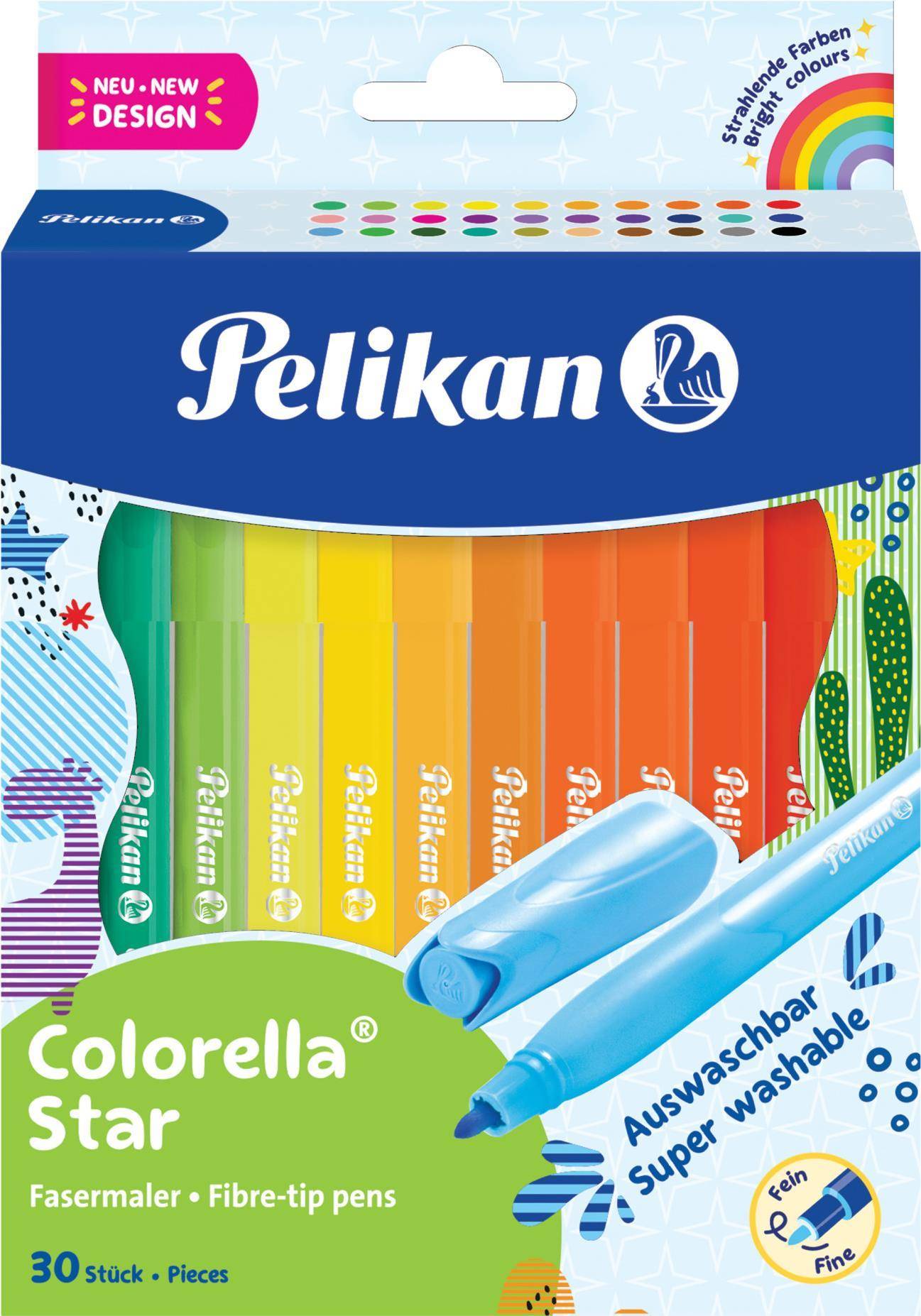 Pelikan Fasermaler Colorella Star C302 30 ST sortiert Faltschachtel - 822336