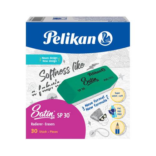 Pelikan Radierer SP30 Satin, Grün, Schachtel mit 30 Stück - 606134