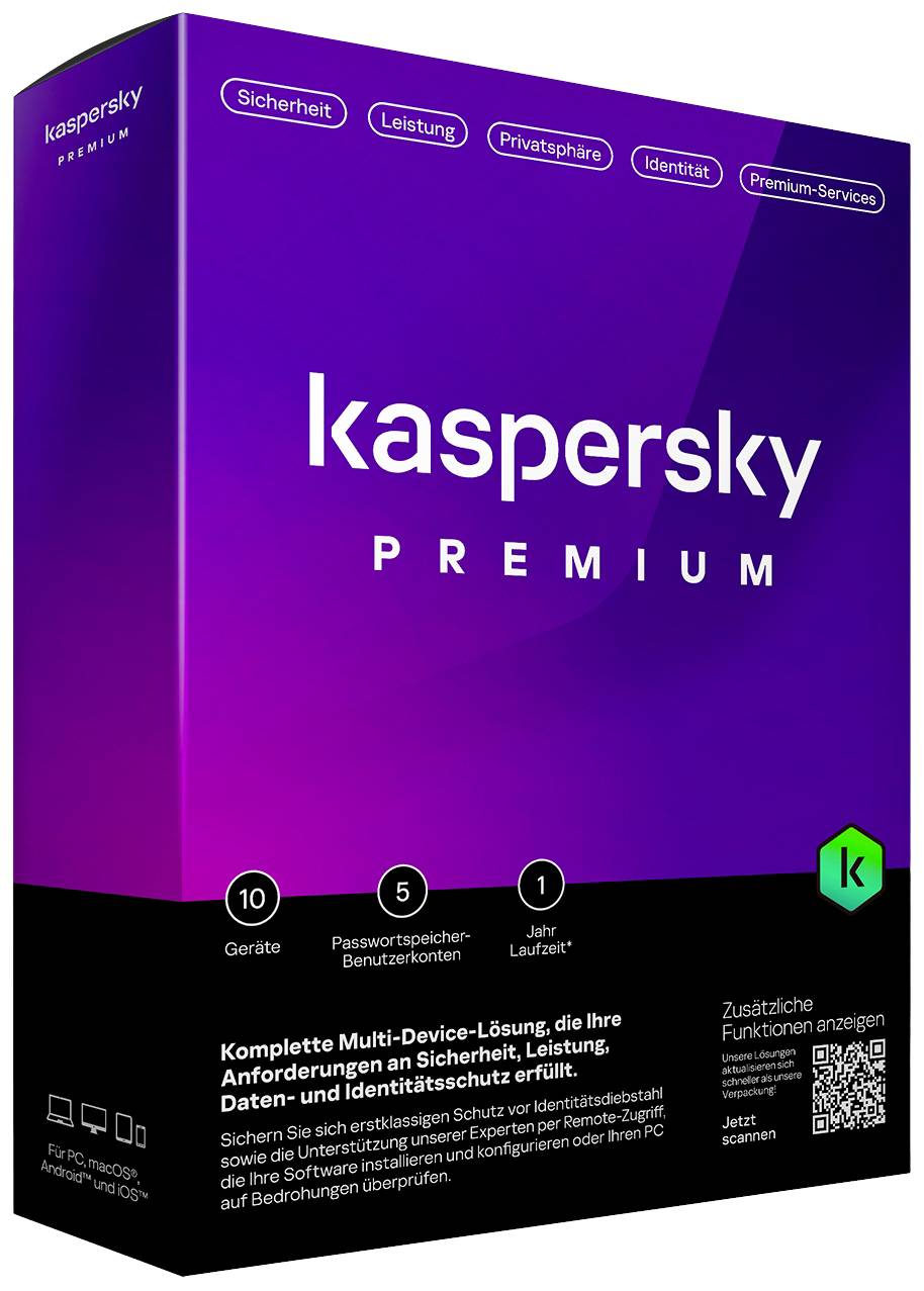 Kaspersky Premium 10 Gerät Box ohne Medien (DE) - KL1047G5KFS