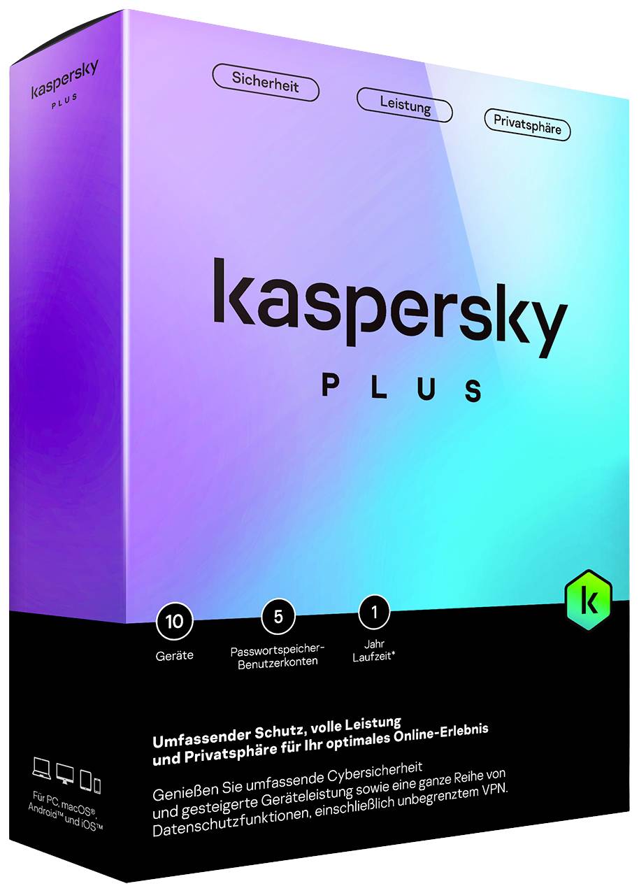 Kaspersky Plus 10 Geräte Box ohne Medien (DE) - KL1042G5KFS