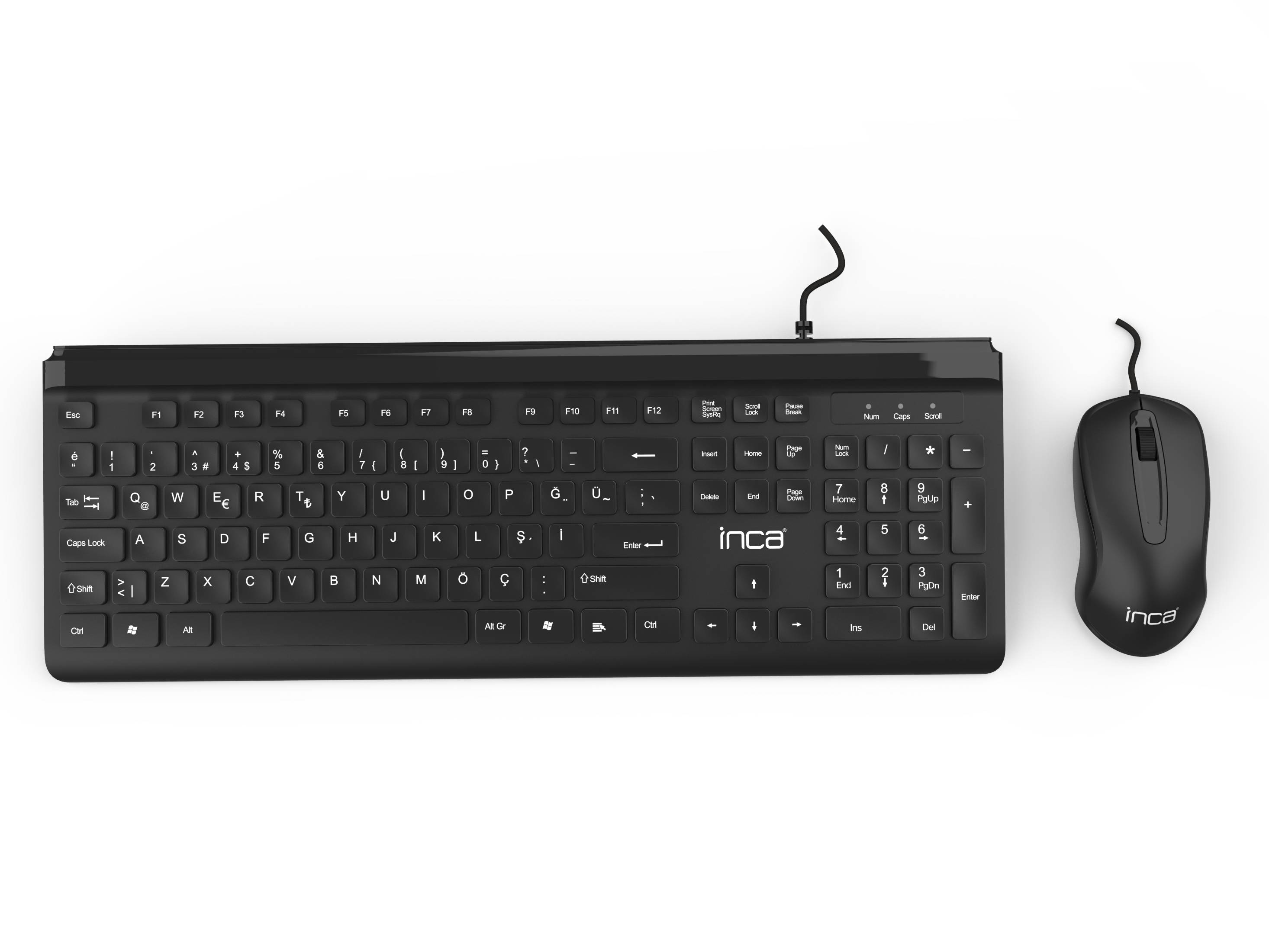 INCA Tastatur IMK-377    Corded Set, Silent Tasten, USB, SW retail