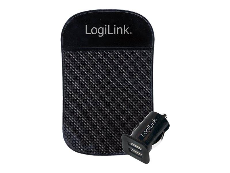 Logilink USB Kfz Netzteil, 2x USB-Port, 10.5W + Antirutschm.