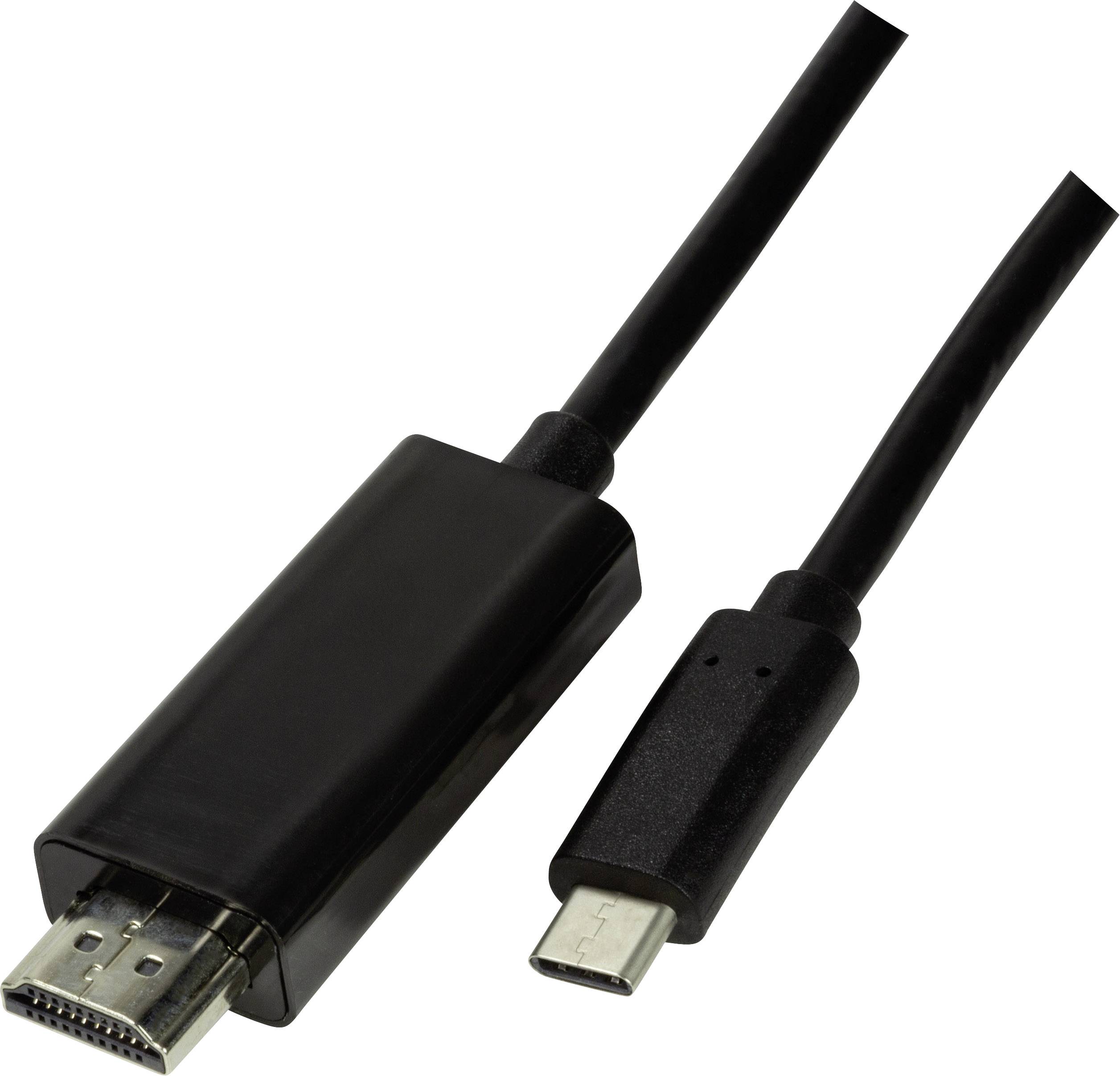 Logilink USB-C Kabel 3.2 Gen1 zu HDMI-A 4K/60 Hz, schw. 1,8m - UA0329