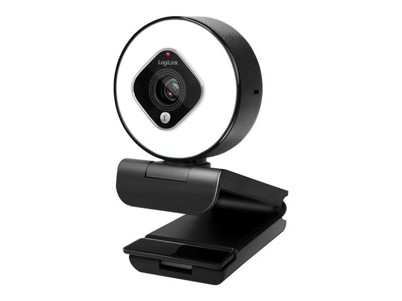 Logilink Webcam FHD 76° Dual-Mikro Autof. Ringlicht Stativ