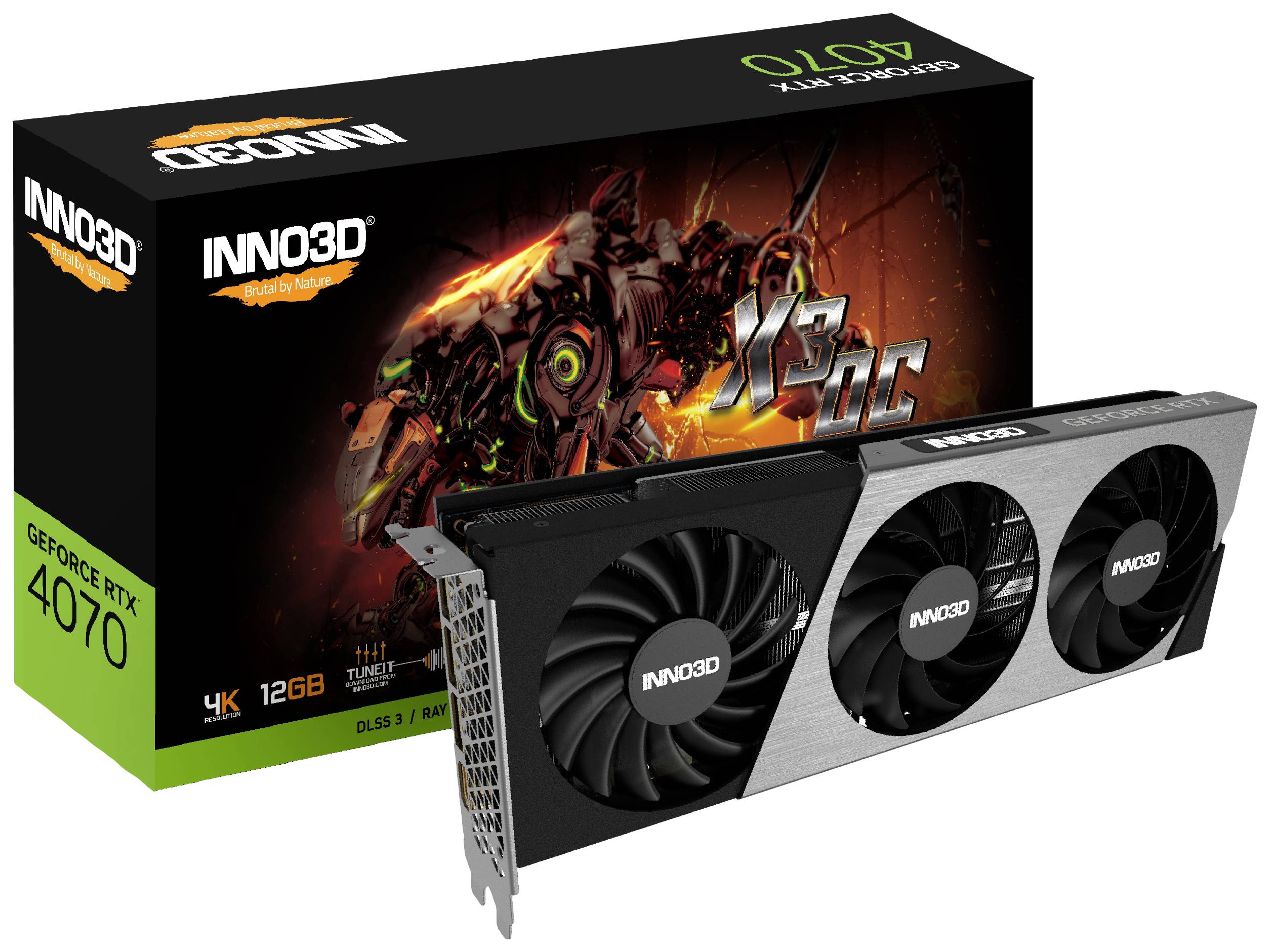 Inno3D RTX4070 X3 OC 12GB GDDR6X HDMI 3xDP - N40703-126XX-185252L