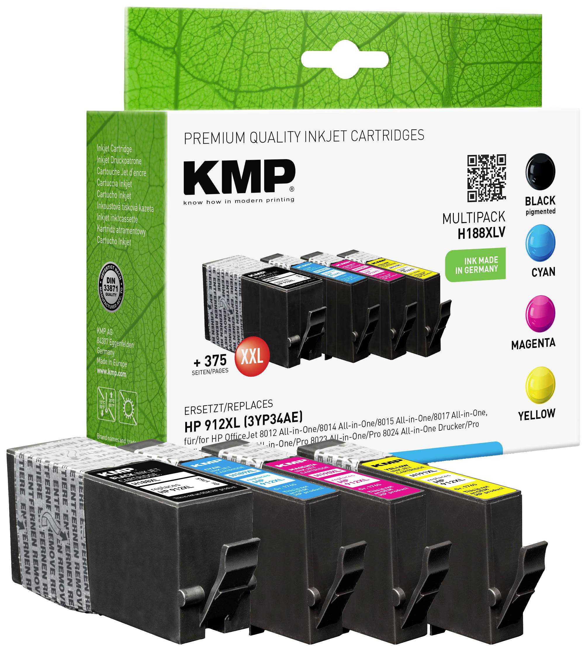 KMP Patrone HP HP912XL 3YP34AE BK/C/M/Y Multipack H188XV - 1765,0005