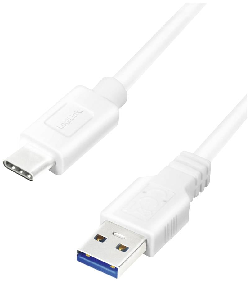 Logilink USB-C Kabel 3.2 Gen1, C/M zu USB-A/M, weiß 3 m - CU0177