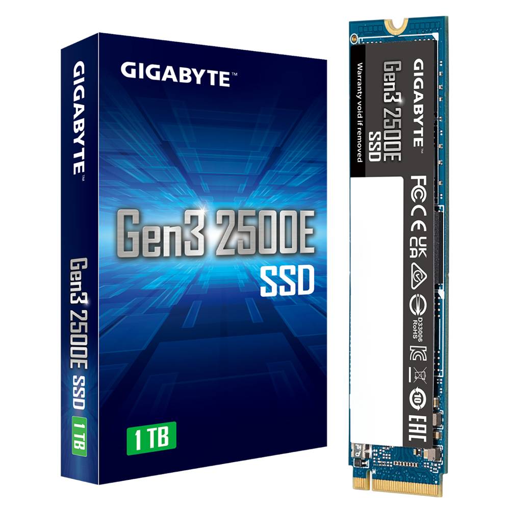 SSD 1TB Gigabyte Gen3 2500E PCI-E 3.0 NVMe 1.3 - G325E1TB