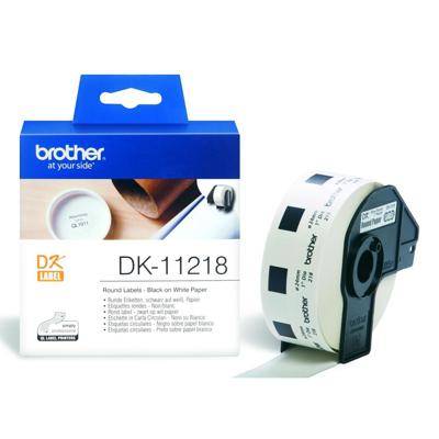 Einzeletiketten Brother weiß DK-11218 rund (1000St/Rolle) - DK11218