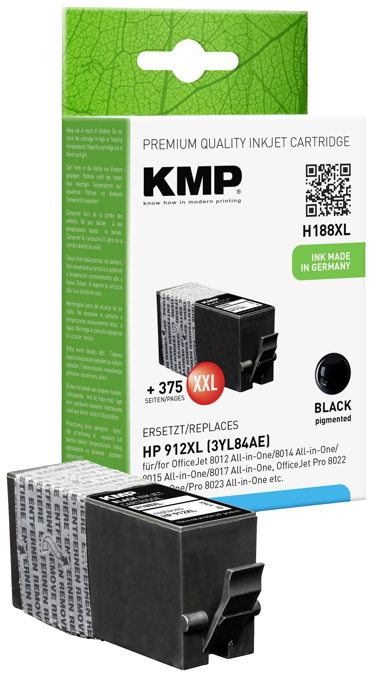 KMP Patrone HP HP912XL 3YL84AE black H188X kompatibel - 1765,0001