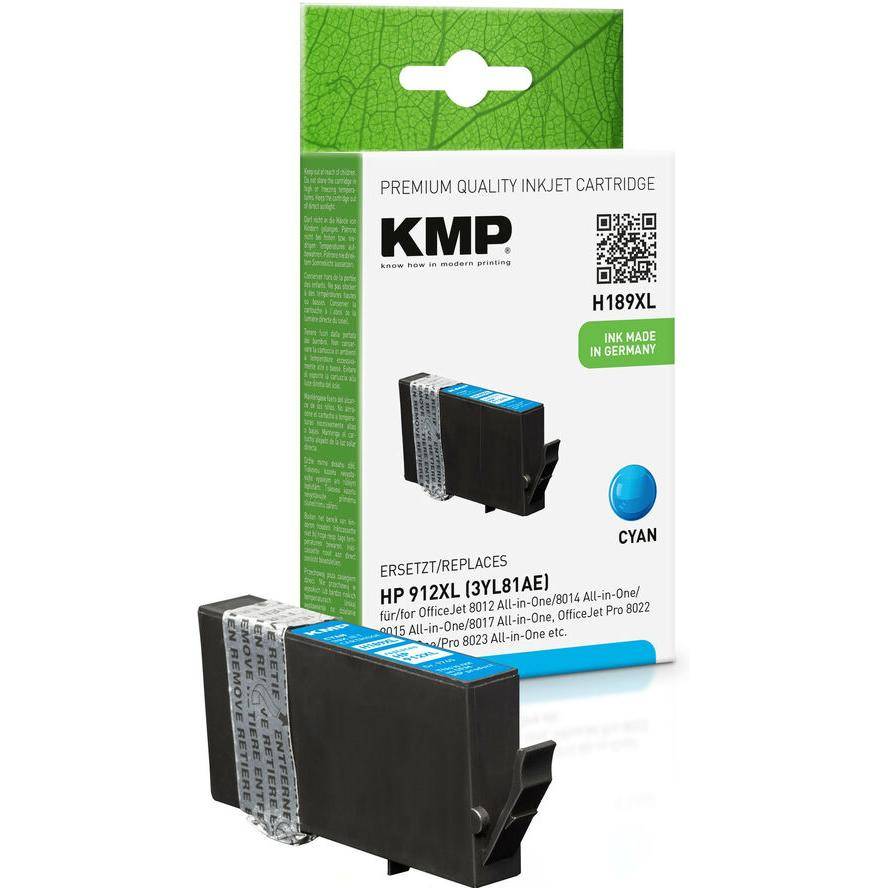 KMP Patrone HP HP912XL 3YL81AE cyan H189X kompatibel - 1765,0003