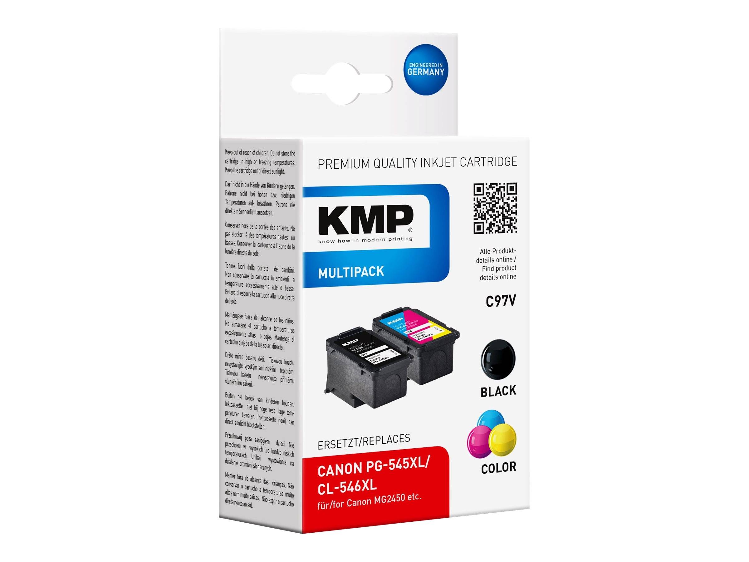 KMP Patrone Canon PG545XL Multipack BK/C/Y/M/ remanufactured - 1562,4005