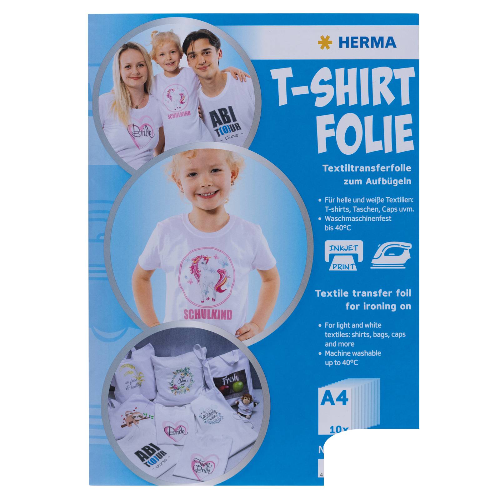 HERMA T-Shirt Folie für helle Textilien A4 bedruckbar 20 St. - 4525