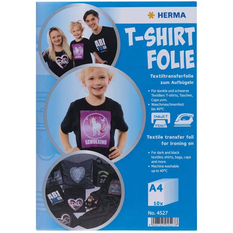 HERMA T-Shirt Folie für dunkle Textilien A4 bedruck. 10 St. - 4527