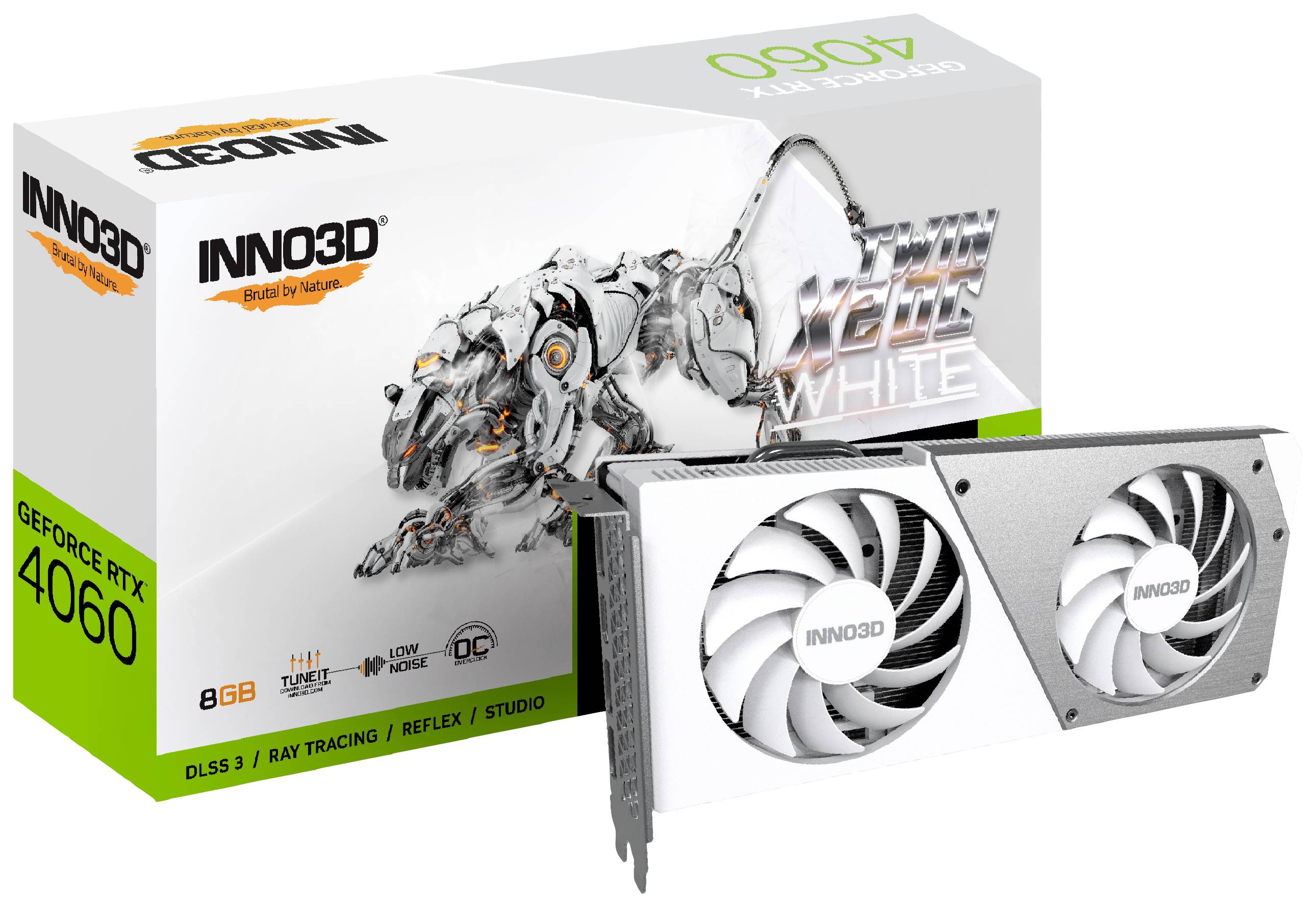 Inno3D RTX4060 Twin X2 OC WHITE 8GB GDDR6 HDMI 3xDP - N40602-08D6X-173051W