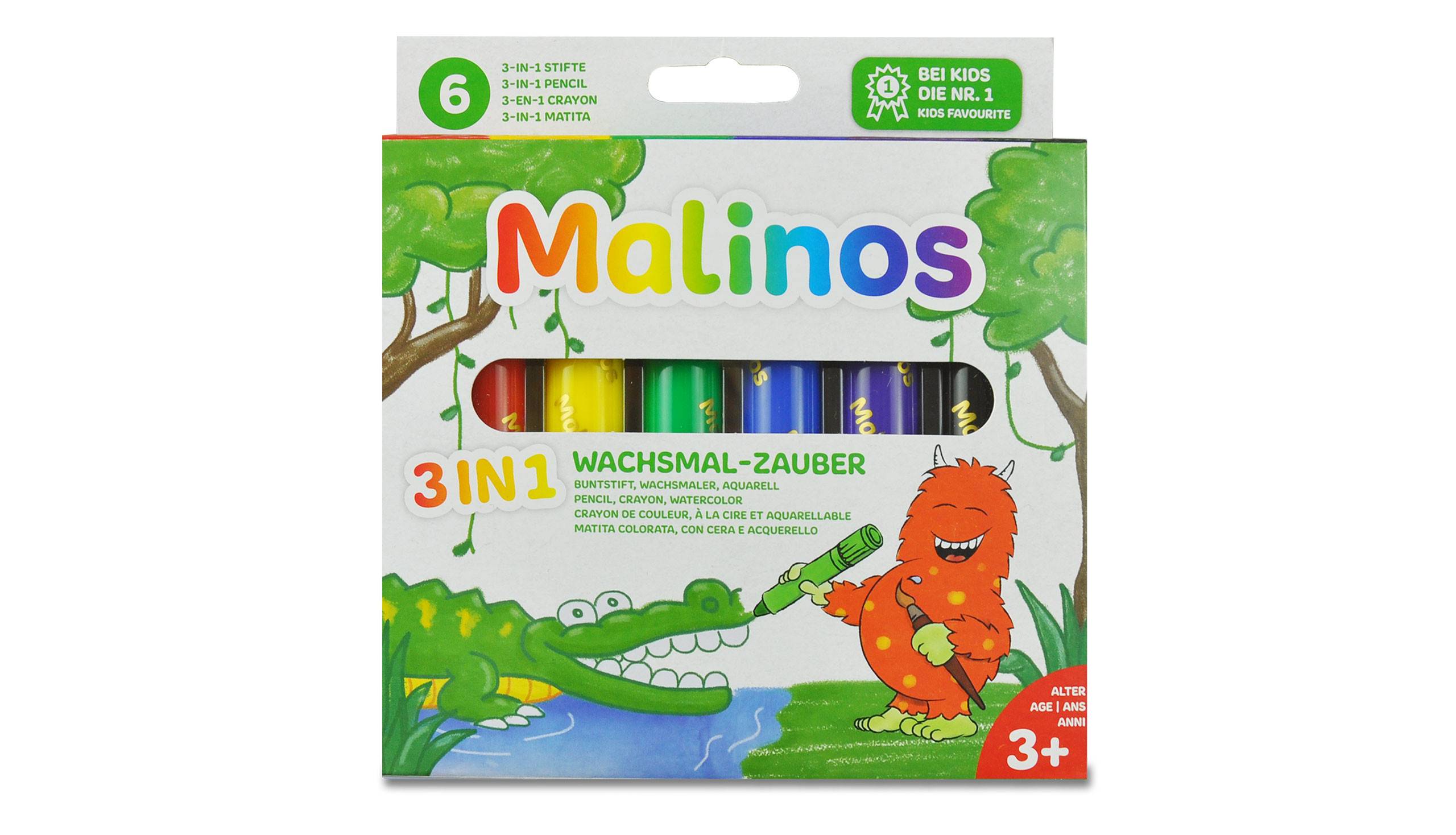 Malinos Wachsmalstifte Wachsmal-Zauber 6 Farben 3+ - 301036