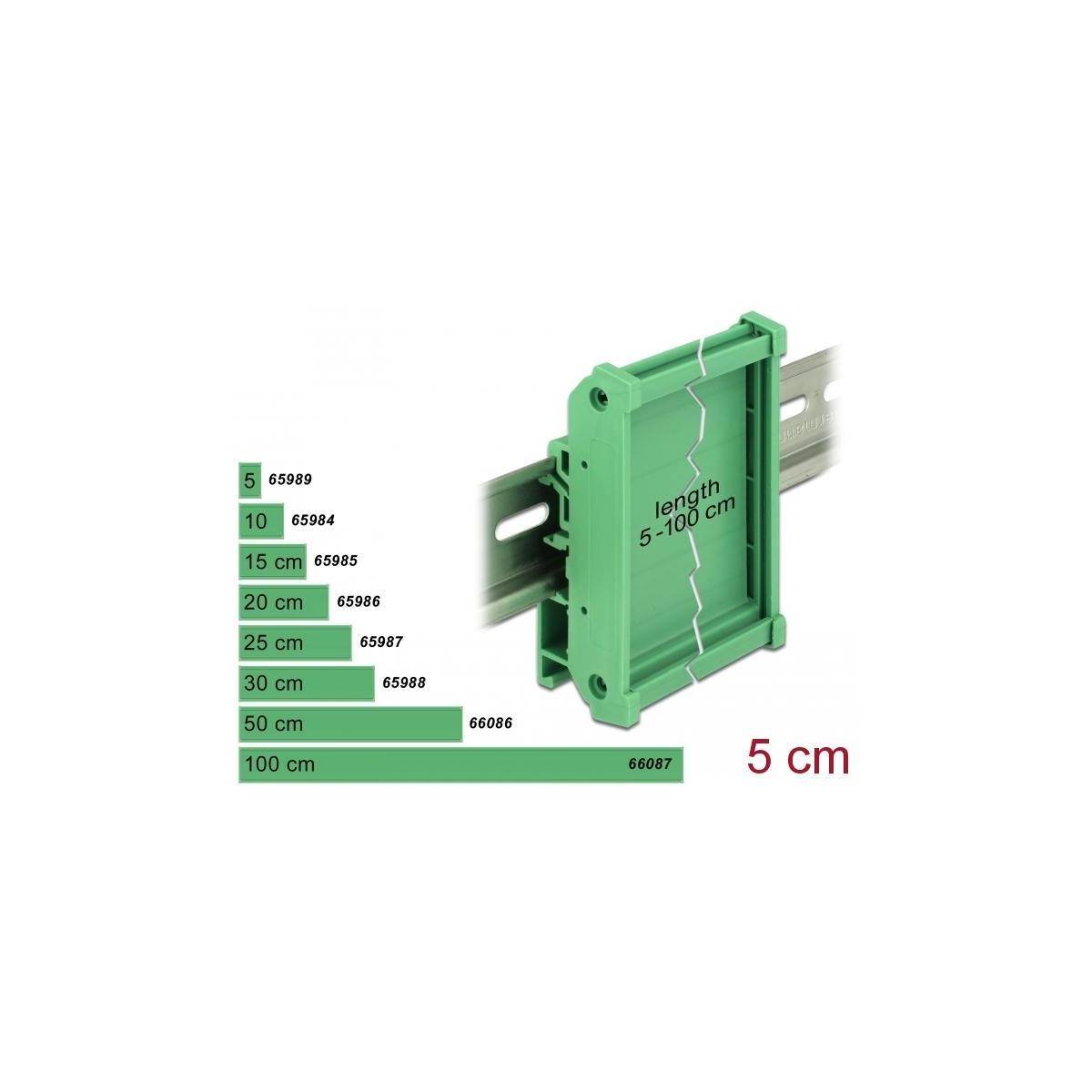 DELOCK Platinenhalterung (72 mm) für Hutschiene 5 cm lang - 65989