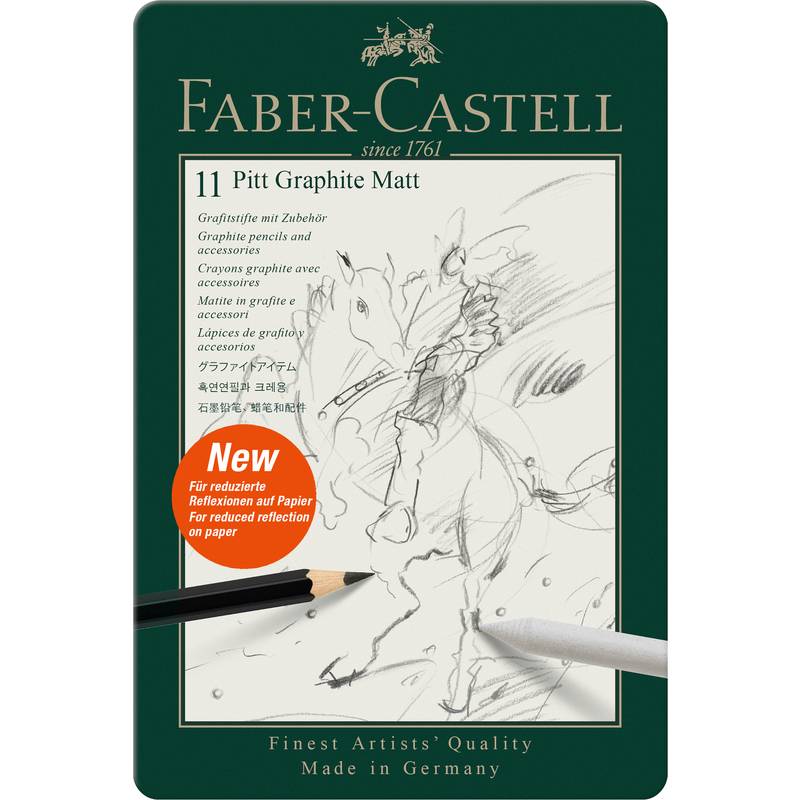 FABER-CASTELL Set Pitt Graphite Matt 11er Metalletui - 115220