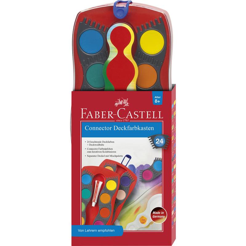 FABER-CASTELL Farbkasten Connector 24 Farben rot - 125031