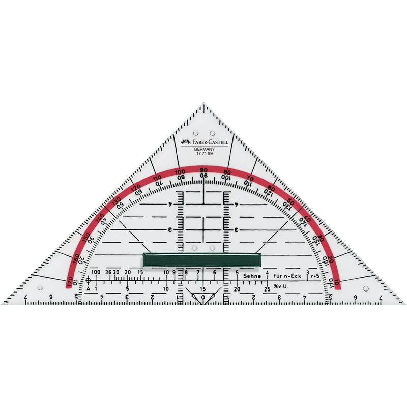 FABER-CASTELL Geometrie-Dreieck klein mit Griff 14cm - 177199