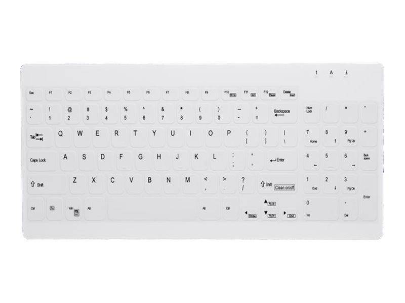 CHERRY AKTIVE KEY Hygiene Compact Ultraflat Keyboard with Nu - AK-C7012F-U1-W/GE