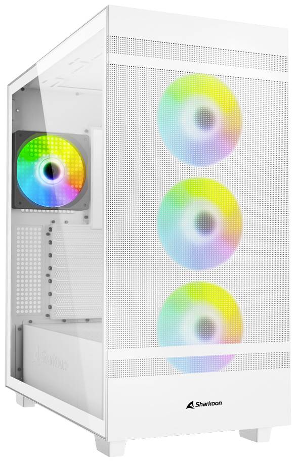 4044951038251 - SHARKOON PC-Gehäuse Rebel C50 RGB ATX Computergehäuse weiß