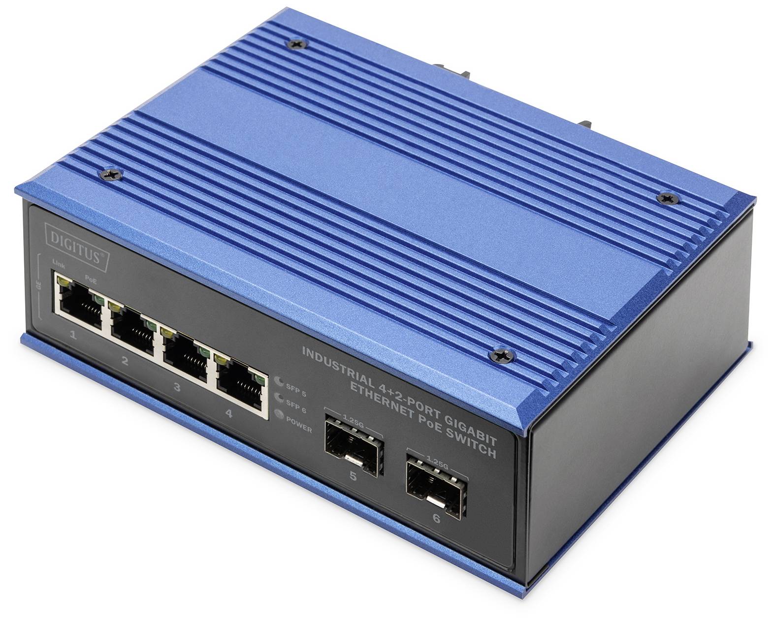 DIGITUS Switch 4+2-Port Gigabit Ethernet PoE SC 20 km - DN-651149