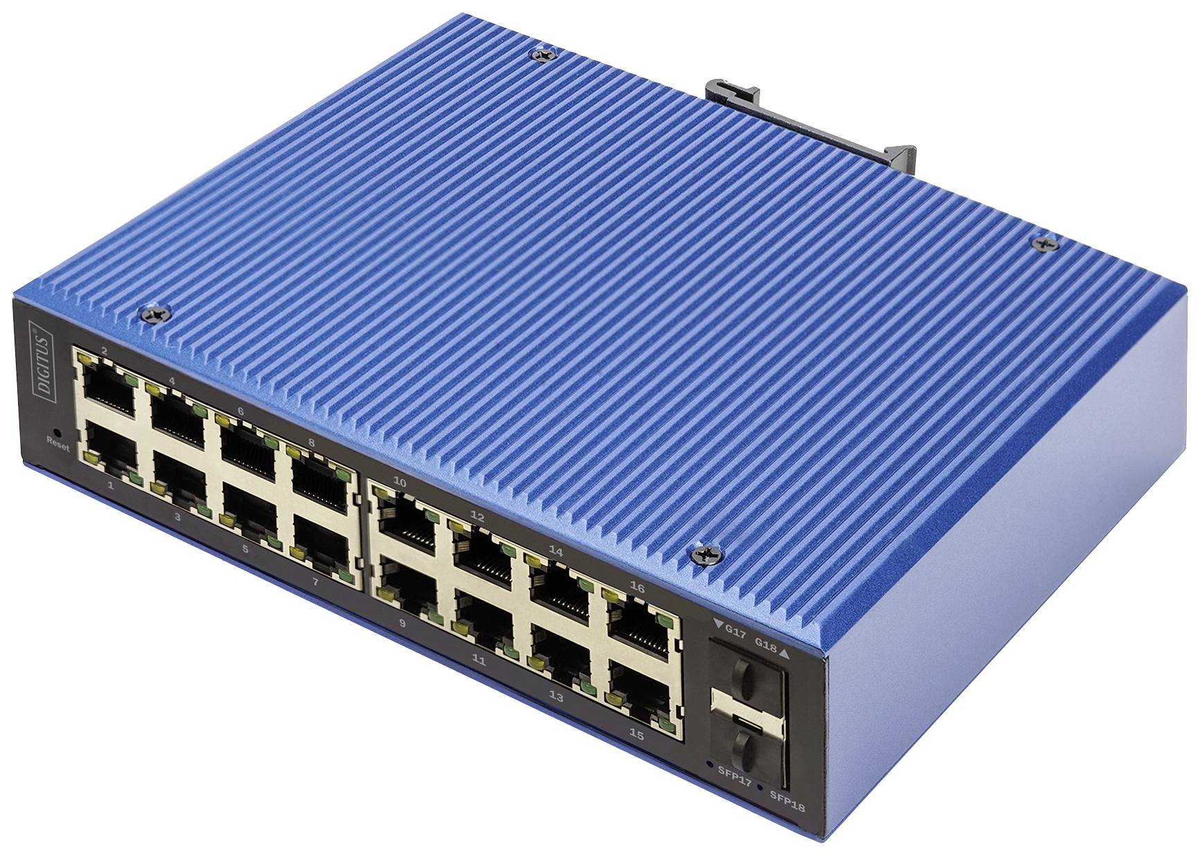 DIGITUS Switch 16+2-Port L2 managed  Gigabit Ethernet PoE