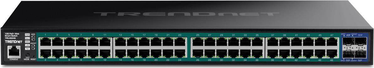 TRENDnet 52-Port Gigabit Web Smart PoE+ Switch w.10G SFP+ - TPE-3524S