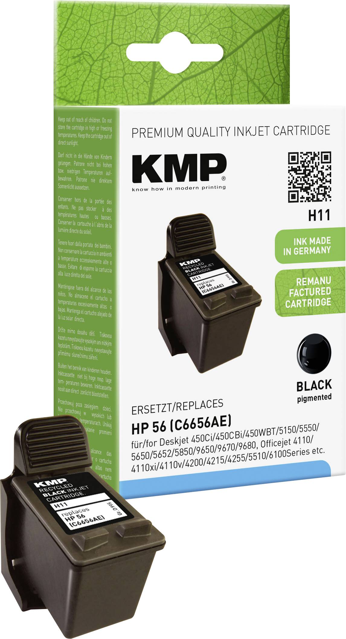 KMP Patrone HP C6656AE  Nr.56 black 520 S. H11 refilled