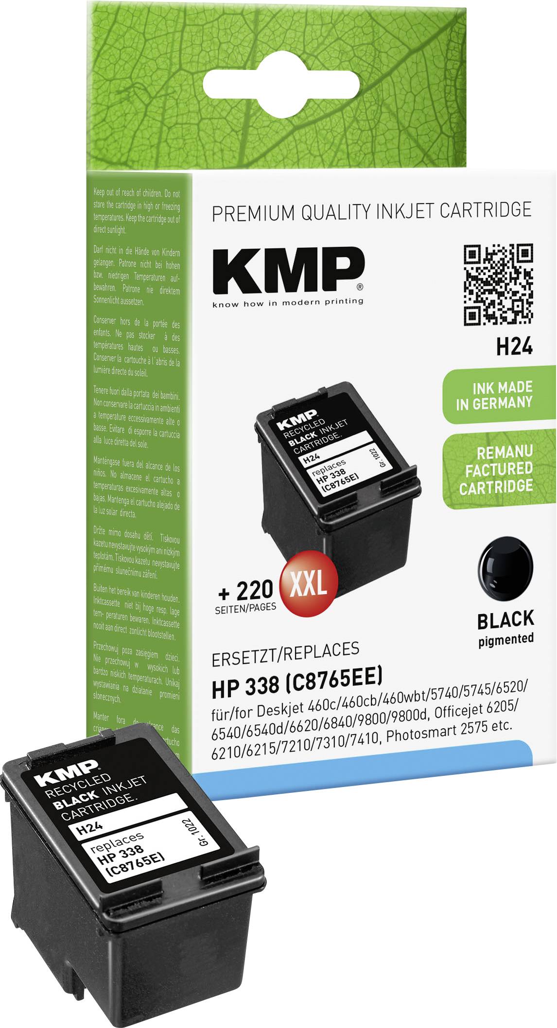 KMP Patrone HP C8765E Nr.338 black 700 S. H24 refilled