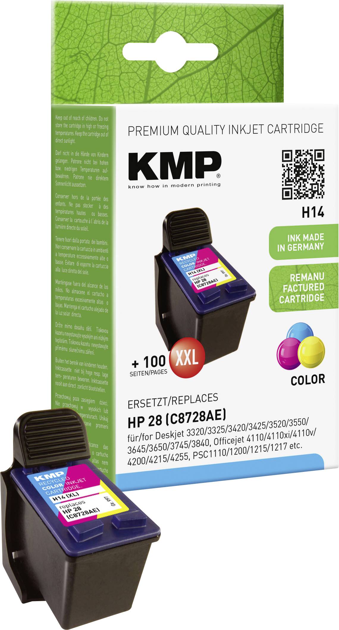 KMP Patrone HP C8728AE Nr.28 color H14 refilled - 0997,4280