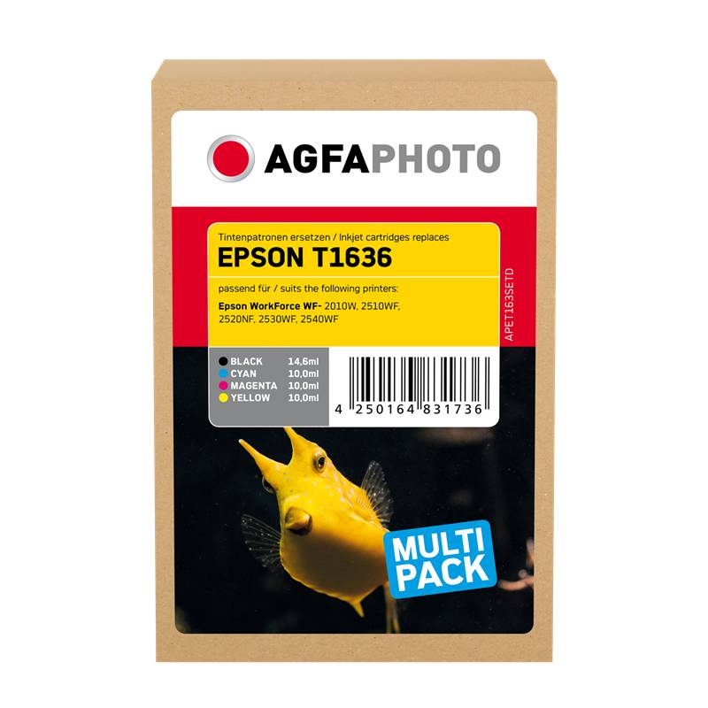 AgfaPhoto Patrone Epson APET163SETD ers. 16XL, T1636 C/Y/M/B - APET163SETD