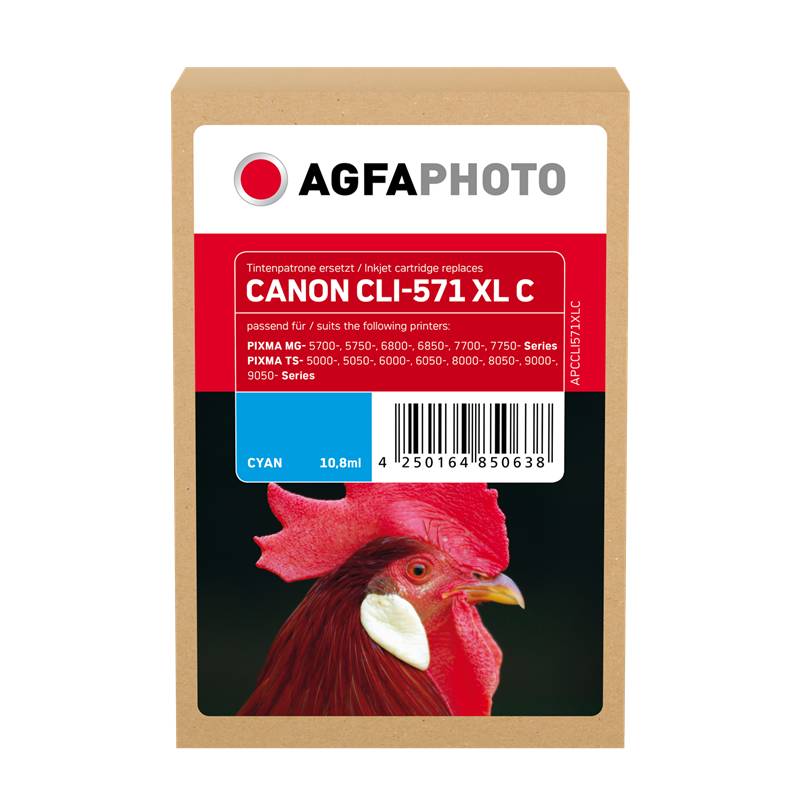 AgfaPhoto Patrone Canon APCCLI571XLC ers. CLI-571XL cyan - APCCLI571XLC