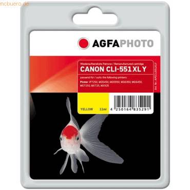 4250164835291 - AgfaPhoto Patrone Canon APCCLI551XLY ers CLI-551XL yellow remanufactured