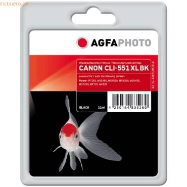 AgfaPhoto Patrone Canon APCCLI551XLB ers. CLI-551XL BK remanufactured - APCCLI551XLB