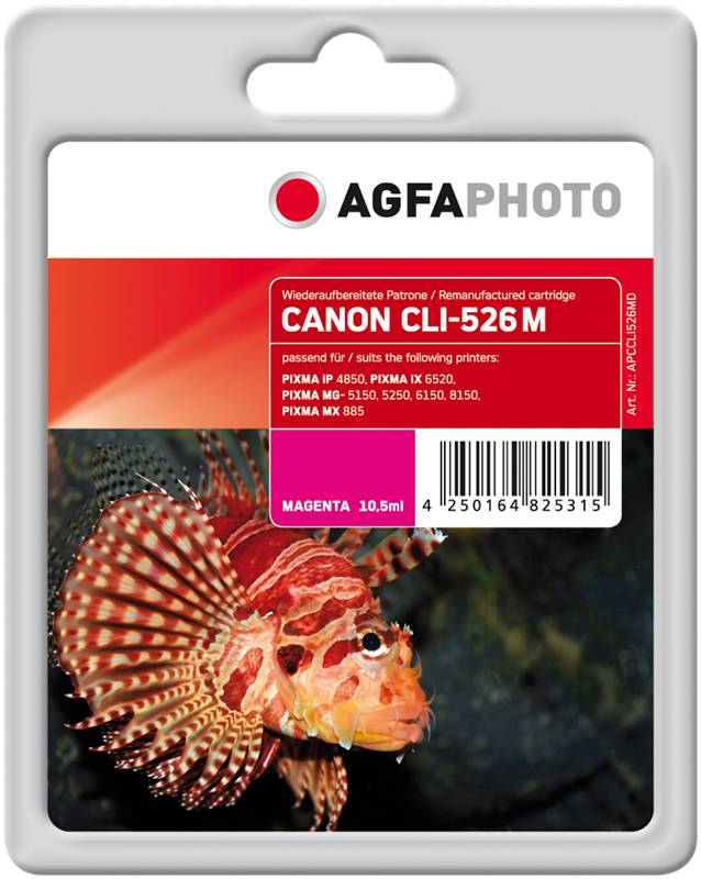 AgfaPhoto Patrone Canon APCCLI526MD ers. CLI-526M magenta - APCCLI526MD